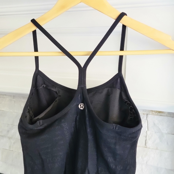 Lululemon Power Y Tank Top Black Manifesto Rare 4 - Picture 5 of 8